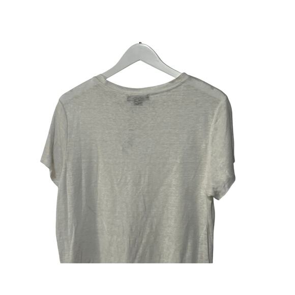 SANCTUARY TOP WOMENS SIZE LARGE 100% LINEN PERFECT TEE SHIRT WHITE NEW - Picture 8 of 12